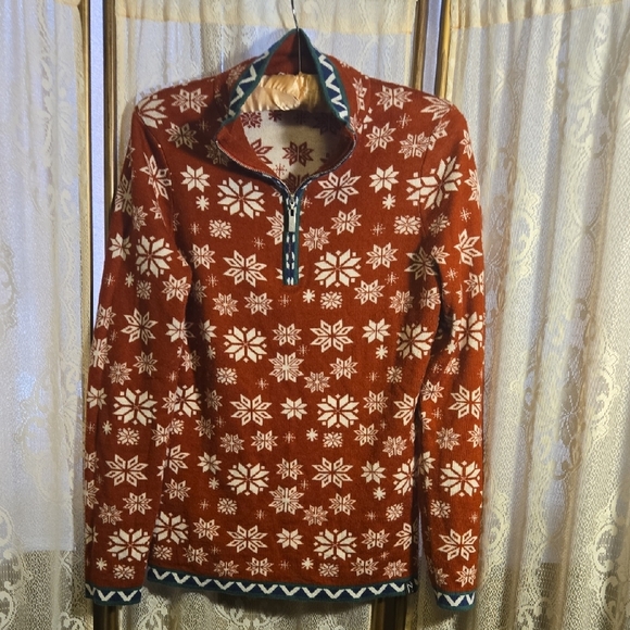 Neve Sweaters - Neva Design Nordic Snowflake Fleece Pullover – Women's Size M